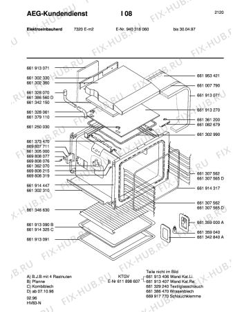 Взрыв-схема плиты (духовки) Aeg 7320E-M - Схема узла Section2